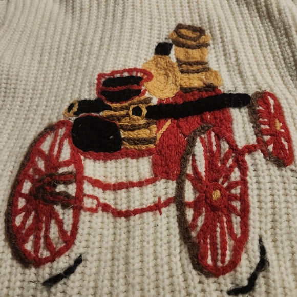 VTG 70s Handknit‎ Tractor Cardigan Sweater Men's Size Large Made In Canada - Picture 13 of 13